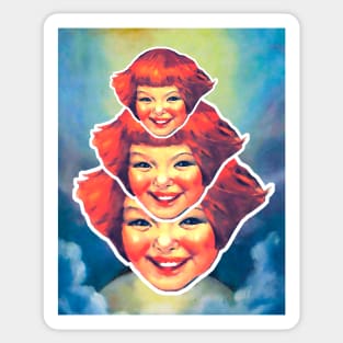 vintage redhead girl faces Sticker